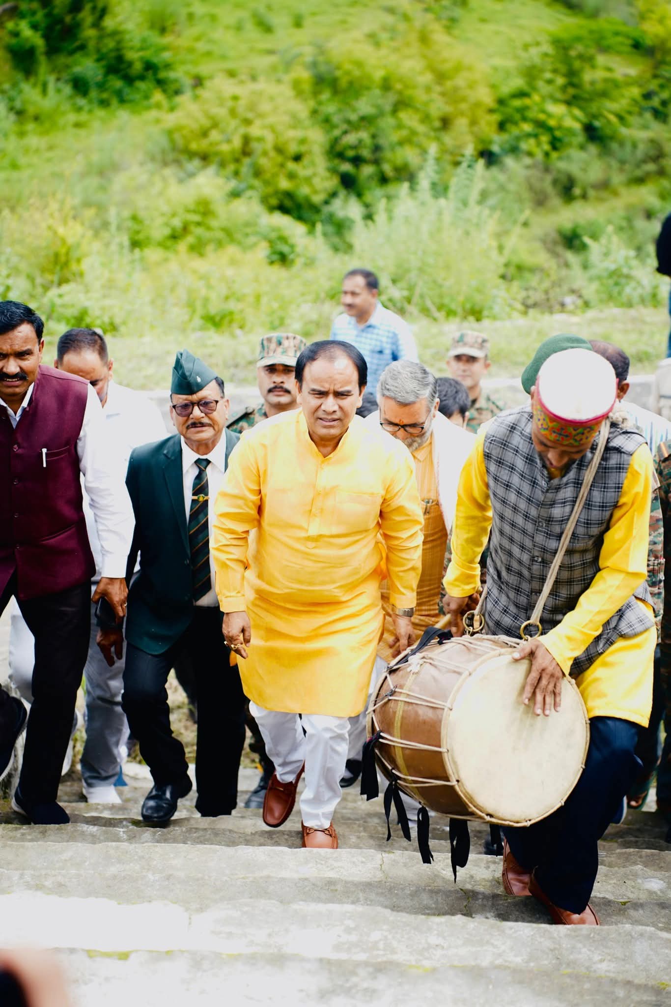 Education and Health Minister Dhan Singh, राष्ट्रीय सुरक्षा सलाहकार अजीत डोभाल के पिता की स्मृति में शिक्षा एवं स्वास्थ्य मंत्री धन सिंह रावत ने रखी स्मृति पार्क की आधार शिला।