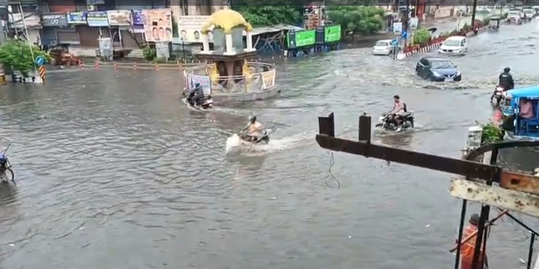 Heavy rainfall, in Bhagwanpur block of Haridwar district, 70 mm recorded till 9 am.