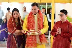 मुख्यमंत्री ने रामनवमी के पावन अवसर पर मुख्यमंत्री आवास में किया कन्या पूजन, प्रदेश की खुशहाली की कामना