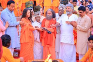 रामनामी समाज का परमार्थ निकेतन में दर्शनार्थ आगमन