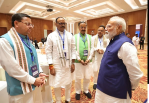 मुख्यमंत्री धामी ने नई दिल्ली में आयोजित एनडीए कॉन्क्लेव में प्रधानमंत्री जी को हार्दिक बधाई एवं शुभकामनाएं दी
