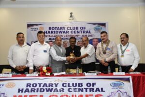 रोटरी क्लब ऑफ हरिद्वार सेंट्रल का इंस्टॉलेशन समारोह गरिमामय वातावरण में संपन्न