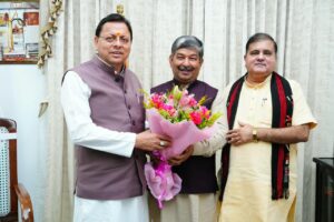 मुख्यमंत्री धामी ने नवनिर्वाचित राज्यसभा सांसद दिनेश आर्य को दी बधाई एवं शुभकामनाएं